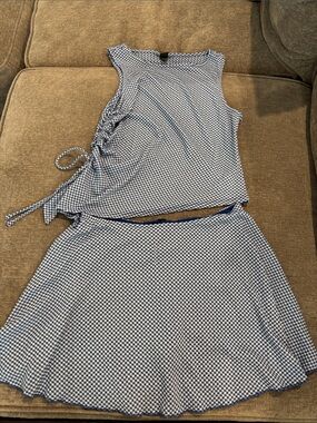 Blue & White Gingham 2 Piece Set